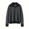 Nuevo cárdigan de doble capa engrosado con patrón de espiga de cachemir, doble cremallera y cuello de solapa, chaqueta de punto casual ajustada para mujer, otoño e invierno