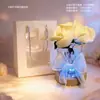 Lâmpada de Flor Rosa Famosa na Internet com Luz de Cristal e Base de Madeira Maciça, Dia dos Namorados, Festival Qixi, Decoração de Aniversário, Presente de Feriado