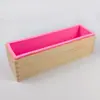 Caja Rectangular Tusi de 1200ML con Caja de Madera Molde de Silicona Molde para Renderizado de Jabón Artesanal Molde de Goteo de Silicona