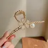 Exquisito Flor de Pessegueiro Pega-Cabelo Atrás da Cabeça Presilha Flor Presilha Tubarão Grande Liga Zinco Strass Pérola Acessórios de Cabelo Garra de Cabelo Presilha de Cabelo
