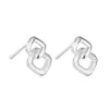 Aretes Geométricos Cuadrados, Estilo Nicho Transfronterizo, Estilo Chic Simple y de Alta Gama, Aretes Versátiles y Elegantes con Forma de Diamante Hueco