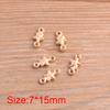 3 Cores 7 * 25mm Acessórios de joias DIY em liga de zinco estrela de cinco pontas conector pulseira colar acessórios