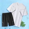 Conjunto Deportivo de Verano 2026 para Hombre: Camiseta de Manga Corta, Jersey de Baloncesto, Pantalones Cortos Casuales, Conjunto de Dos Piezas, Tendencia Estilo Coreano