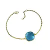 Pulsera Lipai de Cristal de Colores Estilo Geométrico Nuevo Escama Brillante Forma de Arco Piedra Artificial Cristal Cubo de Azúcar Doble Cara