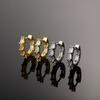 Aretes de Bambú Cuadrados de Temperamento de Cobre Europeo y Americano Transfronterizo de Alto Grado Moda Versátil Dulces y Frescos Joyería para la Oreja