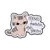 Broche de Gato de Dibujos Animados Español Gato Negro Durmiendo Gato Atigrado Enojado Gato Blanco Lema Español Insignia Decorativa Linda de Metal