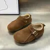 Sapatos Planos Birkenstock-Style com Solado Macio e Aumento de Altura com Forro de Pelúcia para Mulheres, Novo Modelo Outono e Inverno 2026, Sapatos Individuais Retro Slip-On