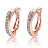 Zhenrong Amazon Venda Quente Fivela de Orelha Banhada a Ouro Rosa 14k Brincos Femininos Europeus e Americanos com Zircônia Inlaid Brincos Brincos Studs Joias de Orelha
