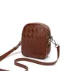 Bolso para Teléfono Móvil de Cuero Genuino para Mujer, Cruzado, Nueva Textura 2025, Versátil, Acolchado, Vertical Pequeño, Bolso de Hombro, Bolso para Mujer