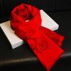 Zodiaco Chino Año del Conejo Bufanda Roja Grande Roja China Boda Reunión Anual para Hombres y Mujeres Bufanda de Invierno para Madre