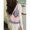 Bolso de axila de pana versátil, fresco, dulce, estilo coreano, en stock, con diseño de lazo y corazón, con tirantes plisados y ajustables