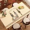 Tapete de Mesa de Jantar de Alta Qualidade Estilo Americano Retrô, Impermeável, à Prova de Óleo, Resistente ao Calor, Lavável, Tapete de Proteção de Mesa em Couro PVC