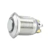 Interruptor de Botón Metálico de Forma Anular de Alto Empuje Auto-Restaurable de 22 mm con Luz, Interruptor Momentáneo de Pie con Tornillo, Resistente al Agua IP65
