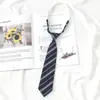 Camiseta Estilo College Preguiçoso Sem Golpes Jk Gravata Listrada Feminina Uniforme Escolar Japonês Dk Meninos Acessórios Casuais Versáteis