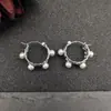 Brincos de Argola com Corrente de Renda e Pérolas para Mulheres Design de Nicho Simples Elegante Luxo Leve Moda Versátil Brincos Distintivos Tendência