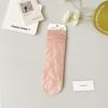 Calcetines delgados de primavera y verano 2023 para mujer, con patrón de oreja de madera, encaje, malla calada, tipo calcetín de rizo.