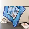 Pañuelo Cuadrado Estampado Estilo Británico Imitación Seda, Bufanda de Cuello Versátil y de Alta Gama, Pañuelo Cuadrado Pequeño, Pañuelo para la Cabeza, Pañuelo de Seda, Bufanda para Mujer