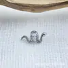 Versão Atualizada da Liga de Titânio Astmf-136 Brincos Inteligentes de Cobra Incrustados com Zircônia G23 Titânio Brincos de Rosca Interna Cabeça de Joia