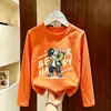 Camiseta de Manga Larga para Niños 2026 Otoño Nuevo Estilo para Niños Medianos y Mayores Manga Larga Algodón Puro Estampado de Dibujos Animados Prenda Básica Infantil