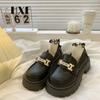 Sapatos Pequenos de Couro Estilo Britânico para Mulheres, Mocassins 2026 Novos Casuais Versáteis Slip-On Jk Sapatos Femininos de Solado Grosso Mocassins para Mulheres