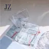 Jinze Pedido Personalizado Cuadrada con Cierre a Presión Doble Compartimento Completamente Transparente Paleta de Sombras Caja de Rubor Material de Empaque Vacío de Plástico