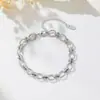 Pulsera de cadena gruesa hueca de diseño de temperamento japonés y coreano, moda para mujer, personalidad, pulsera de acero de titanio que no se desvanece, venta al por mayor, combina con todo