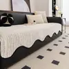 Cojín y funda para respaldo de sofá de chenilla, forma irregular de línea recta, minimalista nórdico, para todas las estaciones, antideslizante, resistente a la suciedad, a prueba de arañazos de gato