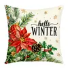 Funda de Almohada Estampada Digitalmente con Temática Navideña Felpa Corta Ambiente Festivo de Vacaciones Funda de Cojín Decorativa Venta al por Mayor