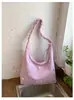 Bolsa floral simples e artística versão coreana 2026, bolsa transversal plissada fresca e delicada estilo floresta, bolsa de ombro casual e relaxada para o dia a dia