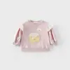 [No hay devoluciones ni cambios] Sudadera Estilo Coreano para Niñas 2026 Nuevo Primavera y Otoño Elegante Dulce Camiseta Base Top Tendencia