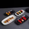 Plato de sushi rectangular de cerámica Gebi plato para barbacoa plato para comida occidental comercial plato para pescado vajilla de restaurante al por mayor
