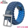 Estilo Popular Europeo y Americano Unisex Moda Cinturón Tejido Simple, Cinturón Transpirable Casual Sin Hebilla
