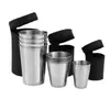 Suministro del fabricante juego de copas de vino pequeñas de acero inoxidable para viajes al aire libre camping portátil vaso de chupito de 30 ml mini copa de vino pequeña