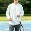 Camiseta de manga larga para hombre, capa interior de otoño para hombre, camiseta base elástica de corte holgado, camiseta estampada estilo coreano ins para hombre