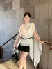Top de capa elegante y lujoso estilo francés para mujer, Guangzhou Trece Líneas Primavera 2026 Nuevo Ropa Irregular para Mujer 61289