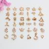 Accesorios bañados en oro de 14k con circonitas estrella luna mariposa corazón colgantes pequeños materiales para collar pendientes charm DIY