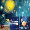BD038 Amazon Céu Estrelado Cientista Espaço Sacola de Papel Portátil Festa Aniversário Sacola para Embalagem de Presente