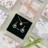 Nuevo estilo de planta estilo francés joyería artística para llevar en las uñas caja de embalaje para anillos pendientes de botón pendientes collar pulsera