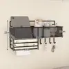 Prateleira de armazenamento para pendurar na parede sem furar para quartos de dormitório, bons itens essenciais para dormitório, cesta suspensa de cabeceira, prateleira de armazenamento para estudantes para pendurar na parede