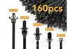 160/110/45/10 Peças Fixadores para Chicotes Elétricos de Carro Abraçadeiras de Nylon Clipe para Fios Automotivos Tubo Corrugado Automotivo Elétrico
