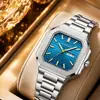 2026 Nuevo Modelo Cuadrado Patek Moda Calendario Correa de Acero Hombres Negocios Transfronterizo Cronógrafo Moda Impermeable Reloj de Cuarzo