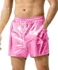 Pantalones Cortos de Cuero Brillante Transfronterizos Europeos y Americanos para Hombre Pantalones Cortos Casuales de Tres Colores para Hombre Pantalones Casuales de Playa para Hombre