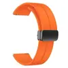 Hebilla Magnética Plegable Universal de Cabeza Plana Correa de Reloj de Silicona Adecuada para 18/20/22/24mm Samsung/Huawei Correa Magnética para Reloj