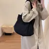 Bolsa Transversal de Veludo de Grande Capacidade, Bolsa Tote de Veludo, Bolsa para Aulas Particulares, Bolsa de Tecido de Ombro Único, Bolsa para Deslocamento de Estudante Universitário