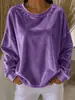 (Desarrollado por Anuo) 2026 Ropa europea y americana para mujer Estación independiente de Amazon Top de terciopelo cuello redondo manga larga camiseta casual