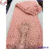 Vestido de Tela de Encaje Cortado Bordado con Lentejuelas y Perlas Soluble en Agua Encaje de Cuerda al por Mayor Tela de Encaje
