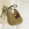 Bolsa de Palha de Ombro Único com Franjas Shuai Mi Jia 2026 Nova Bolsa de Palha Tecida para Verão Estilo Férias na Praia Moda
