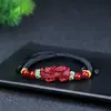 Pulsera de Cuerda Roja Pixiu Arena Púrpura de Alto Contenido Natural Cuerda de Mano de Cinabrio Benmingnian Tejido a Mano de Cinabrio Dao