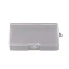 Caja de plástico transparente con gancho, borrador de crayón, caja de almacenamiento portátil para papelería de estudiante, caja de empaque de componentes electrónicos con tapa abatible