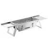 Grelha de Churrasco Transfronteiriça para Casa, Interior e Exterior, Acampamento, Carvão, Aço Inoxidável, Portátil, Dobrável, Rack de Churrasco, Personalização